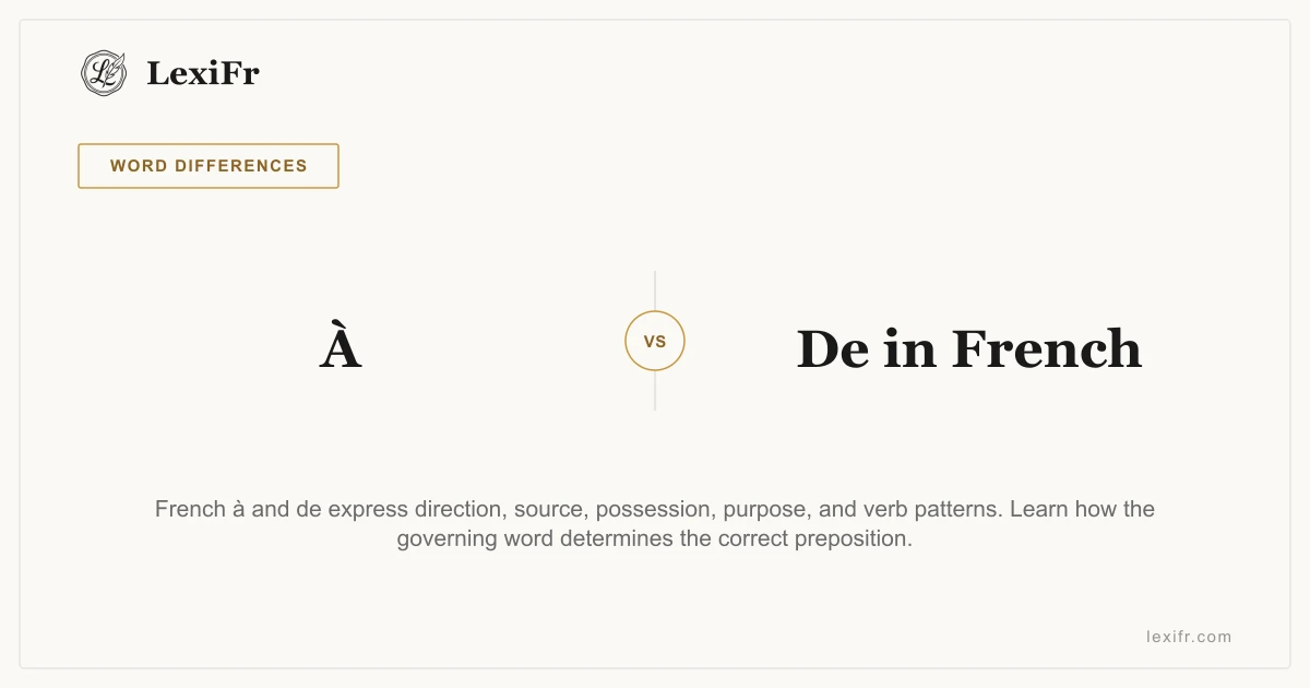 À vs De in French - article illustration