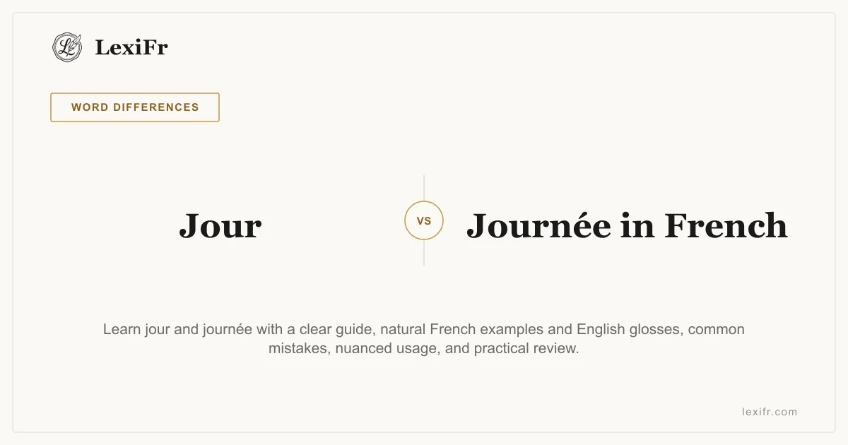 Jour vs Journée in French - article illustration