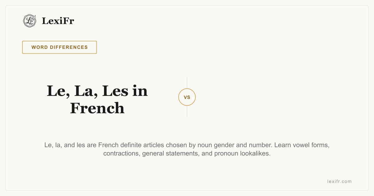 Le, La, Les in French - article illustration
