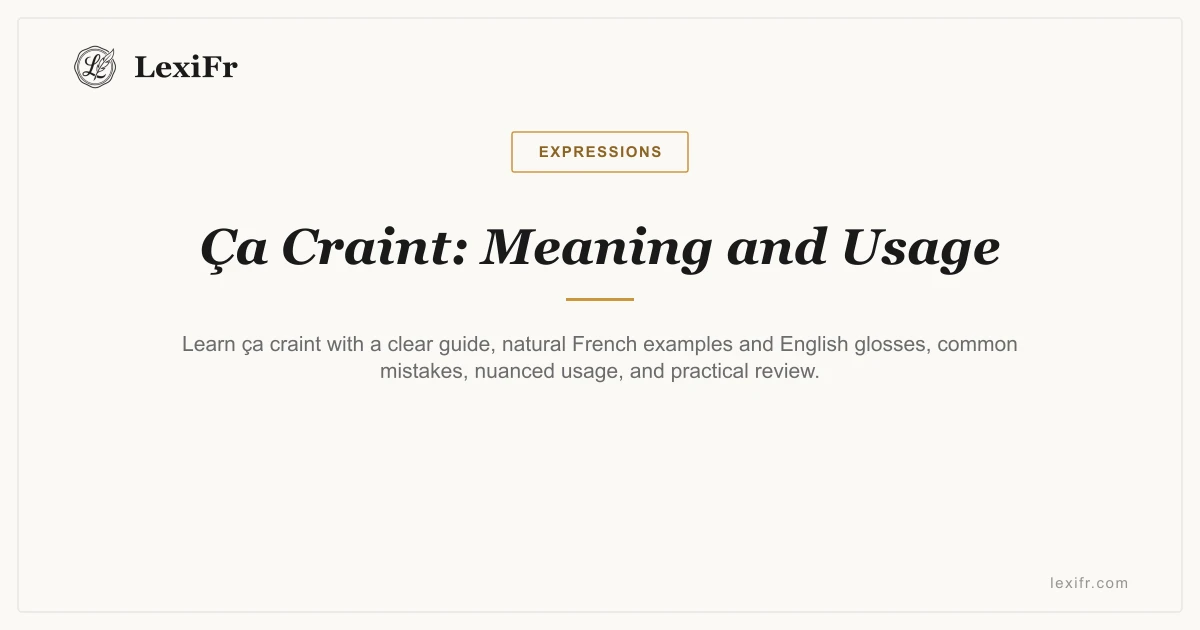Ça Craint: Meaning and Usage - article illustration