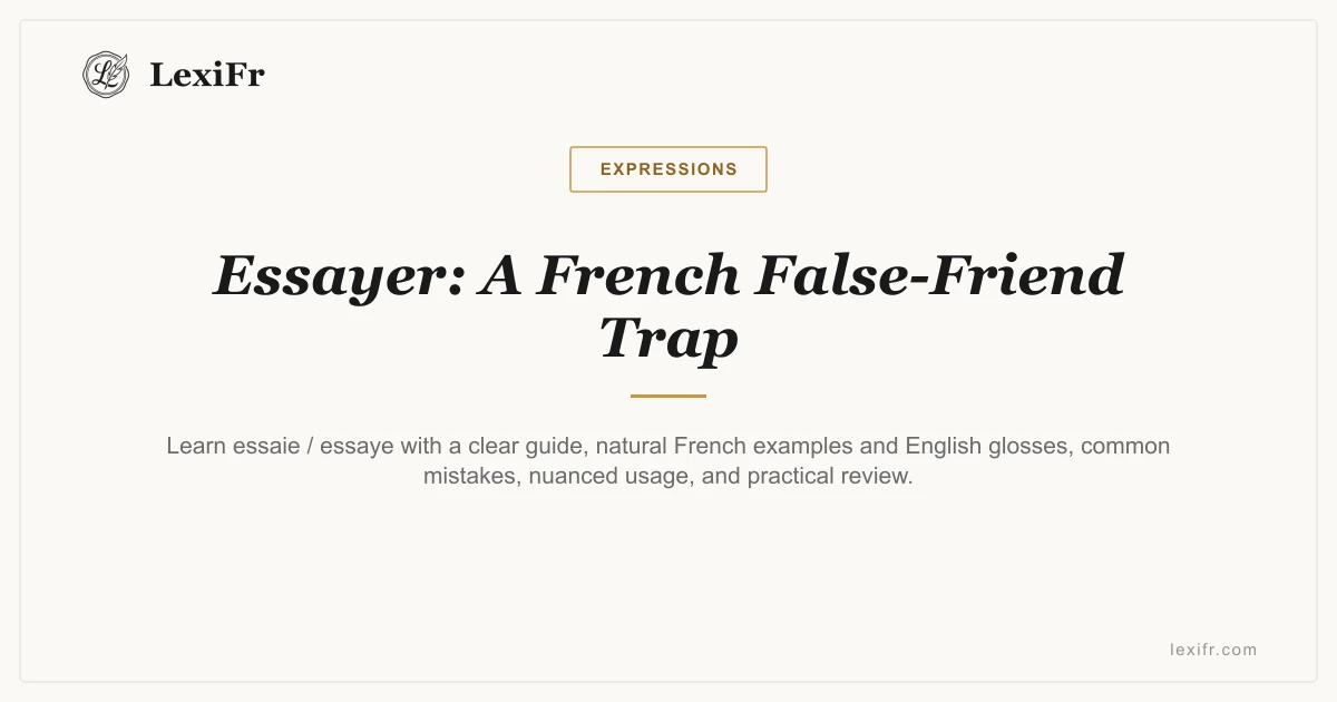 Essayer: A French False-Friend Trap - article illustration