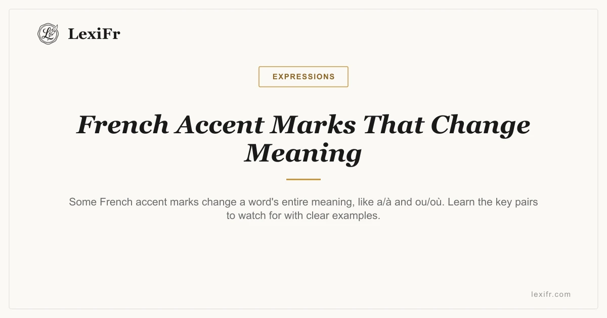 French Accent Marks That Change Meaning - article illustration