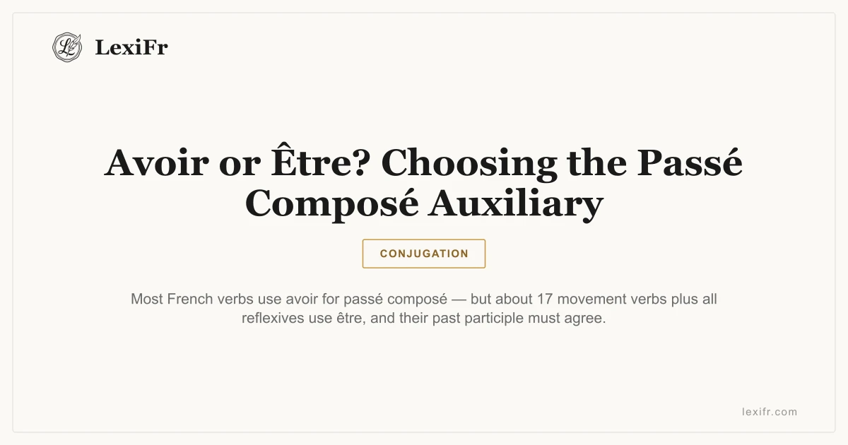 Avoir or Être? Choosing the Passé Composé Auxiliary - article illustration