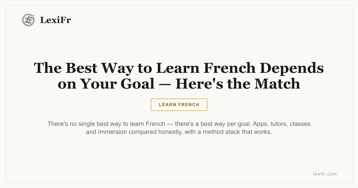 The Best Way to Learn French Depends on Your Goal - Here's the Match - article illustration