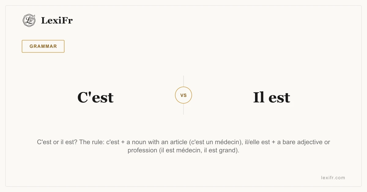 C'est vs Il est: The One Rule That Decides It - article illustration