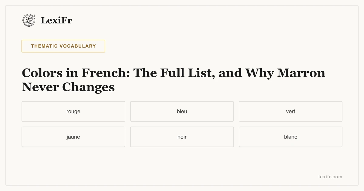 Colors in French: The Full List, and Why Marron Never Changes - article illustration