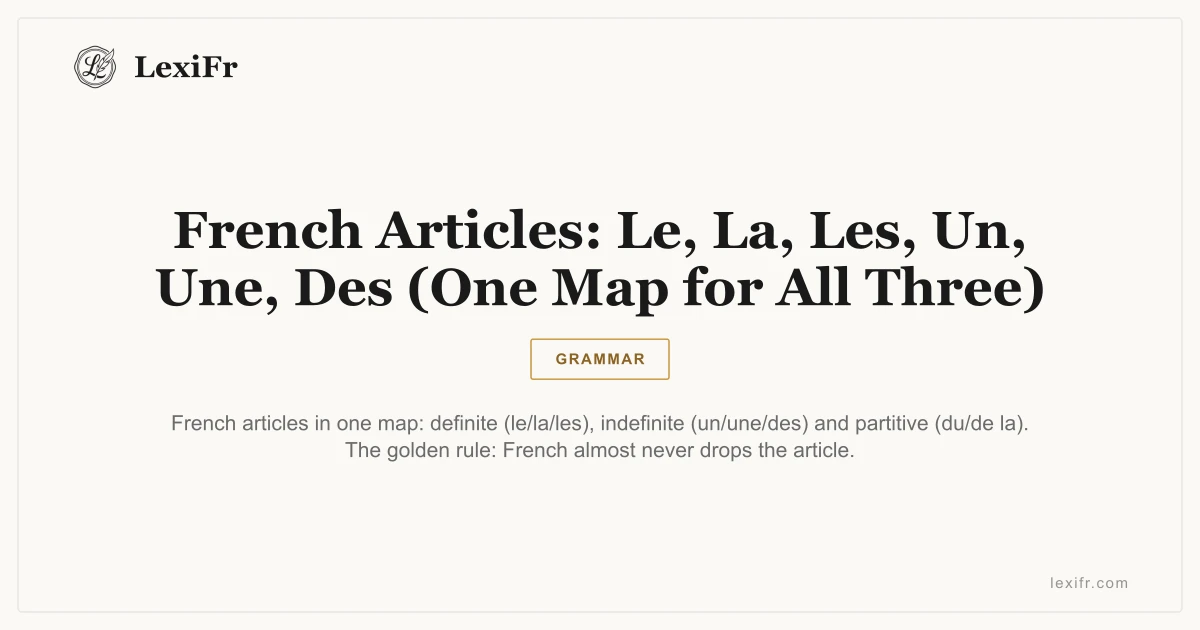 French Articles: Le, La, Les, Un, Une, Des (One Map for All Three) - article illustration