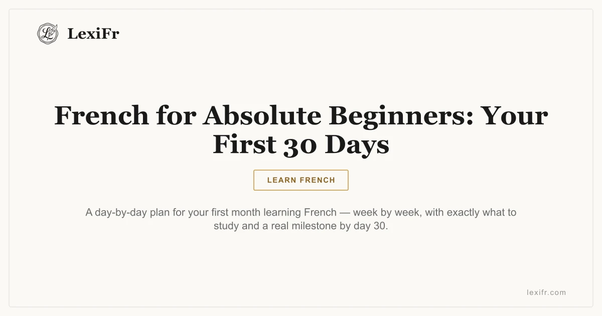French for Absolute Beginners: Your First 30 Days - article illustration