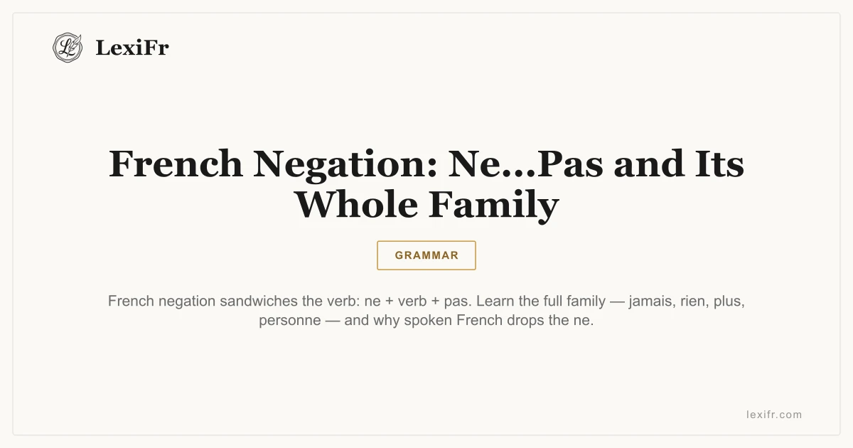 French Negation: Ne...Pas and Its Whole Family - article illustration