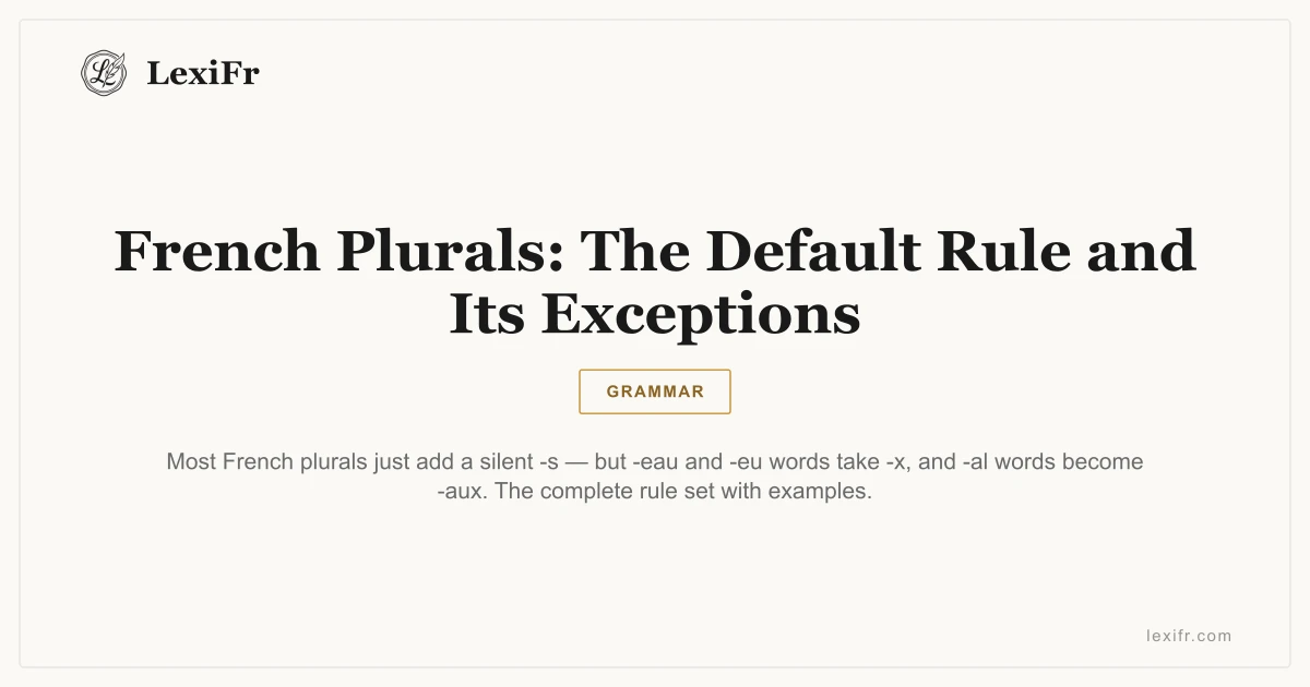 French Plurals: The Default Rule and Its Exceptions - article illustration