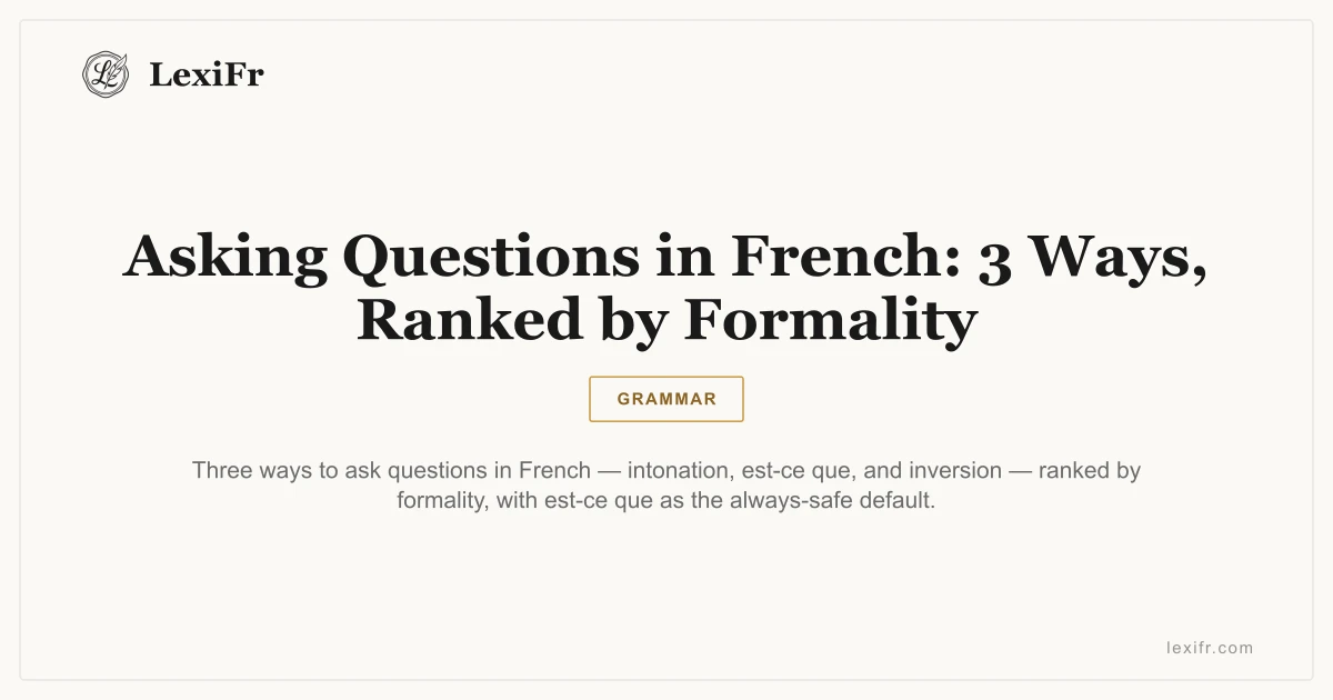 Asking Questions in French: 3 Ways, Ranked by Formality - article illustration