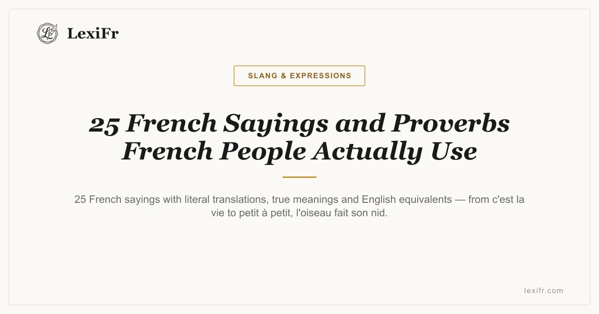 25 French Sayings and Proverbs French People Actually Use - article illustration
