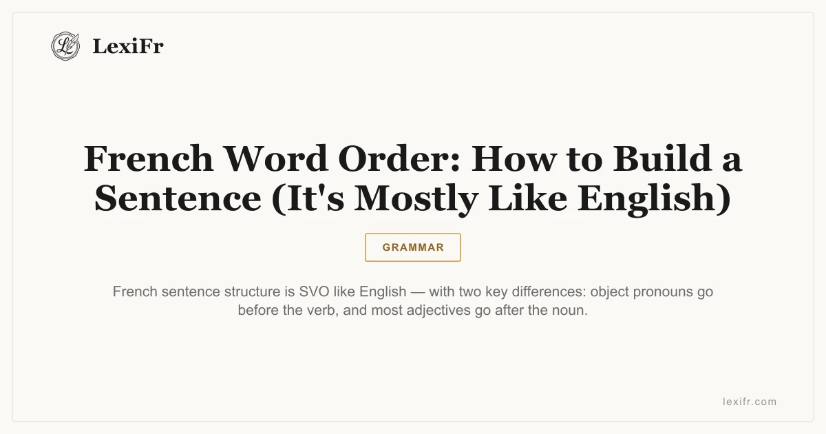 French Word Order: How to Build a Sentence (It's Mostly Like English) - article illustration