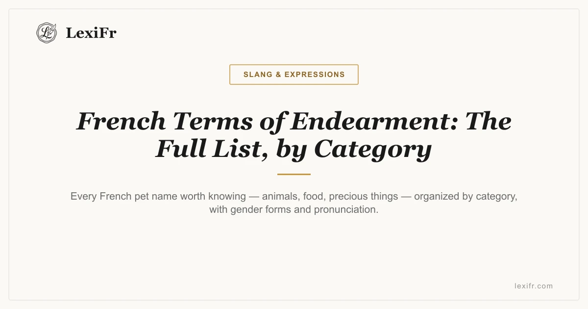 French Terms of Endearment: The Full List, by Category - article illustration
