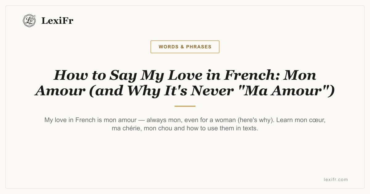 How to Say My Love in French: Mon Amour (and Why It's Never "Ma Amour") - article illustration