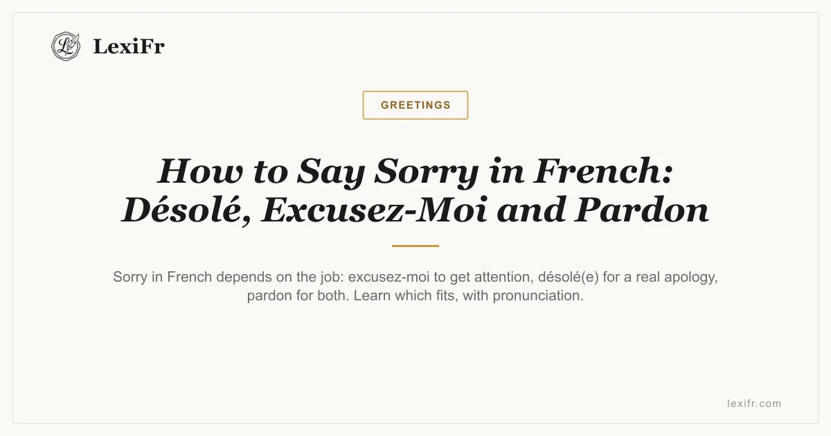 How to Say Sorry in French: Désolé, Excusez-Moi and Pardon - article illustration