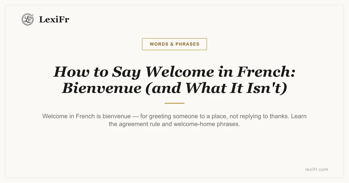 How to Say Welcome in French: Bienvenue (and What It Isn't) - article illustration