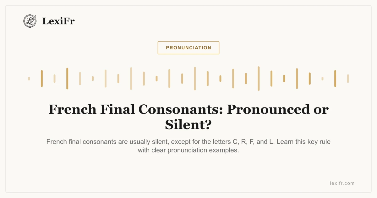 French Final Consonants: Pronounced or Silent? - article illustration
