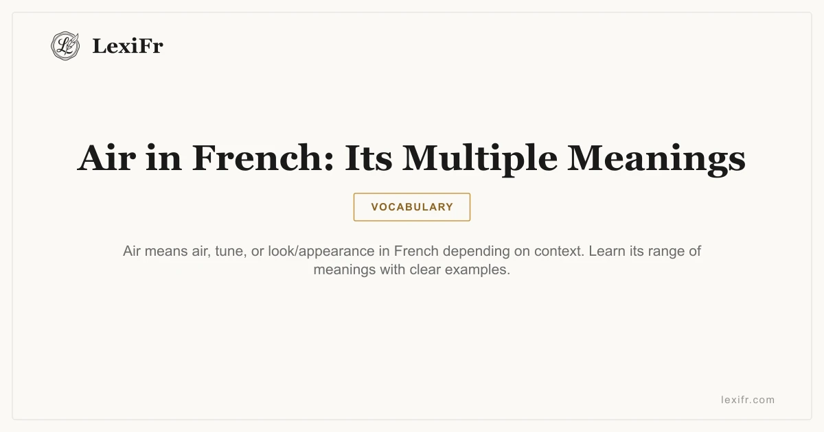 Air in French: Its Multiple Meanings - article illustration