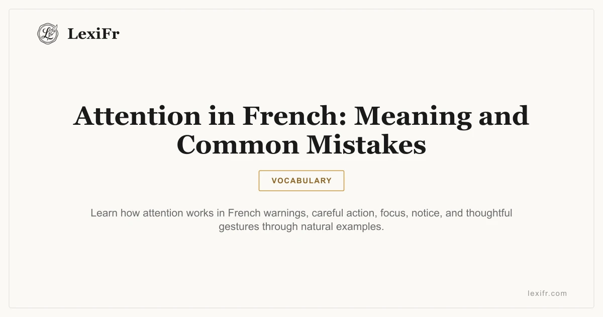 Attention in French: Meaning and Common Mistakes - article illustration