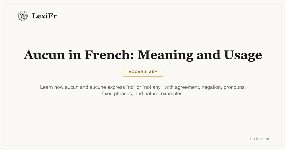 Aucun in French: Meaning and Usage - article illustration