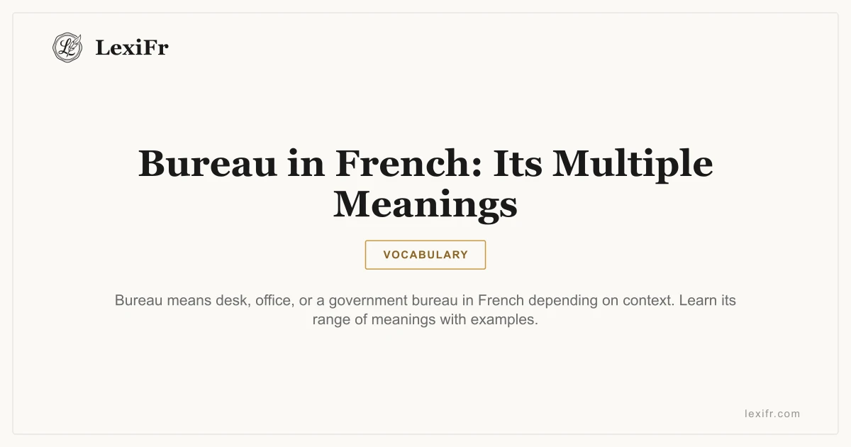 Bureau in French: Its Multiple Meanings - article illustration