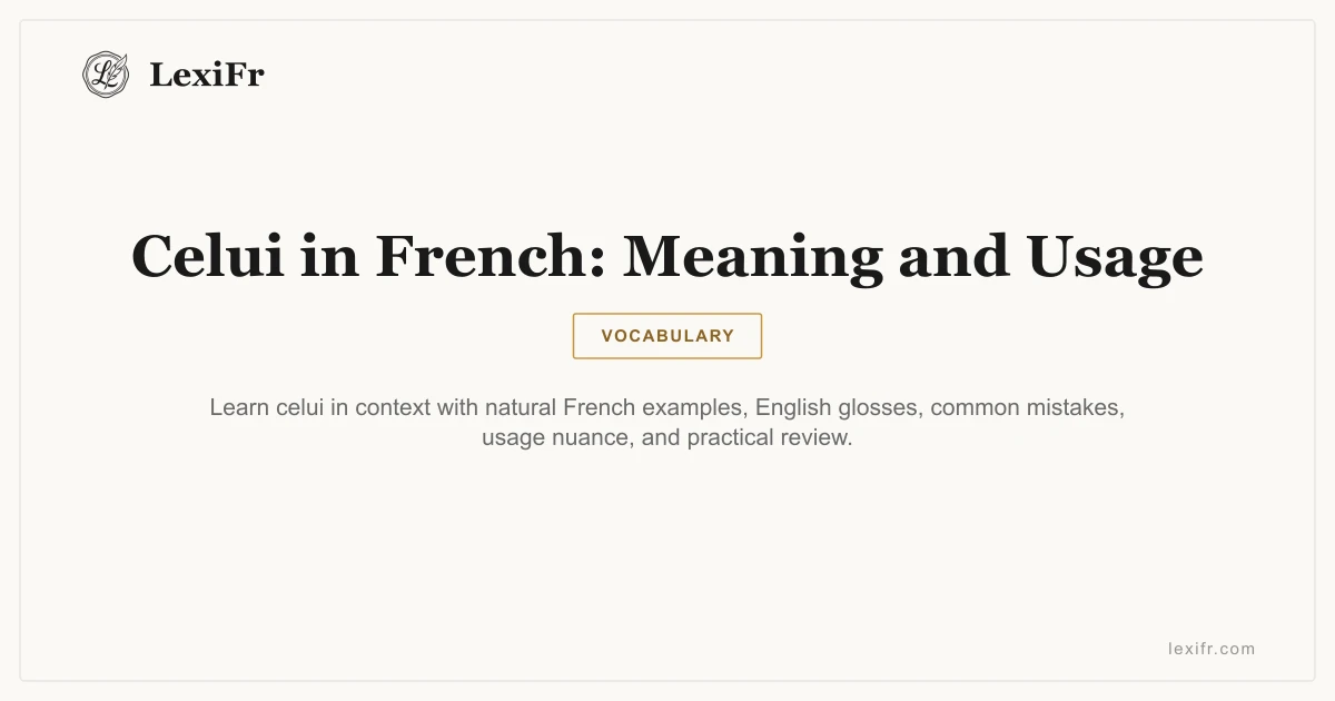 Celui in French: Meaning and Usage - article illustration