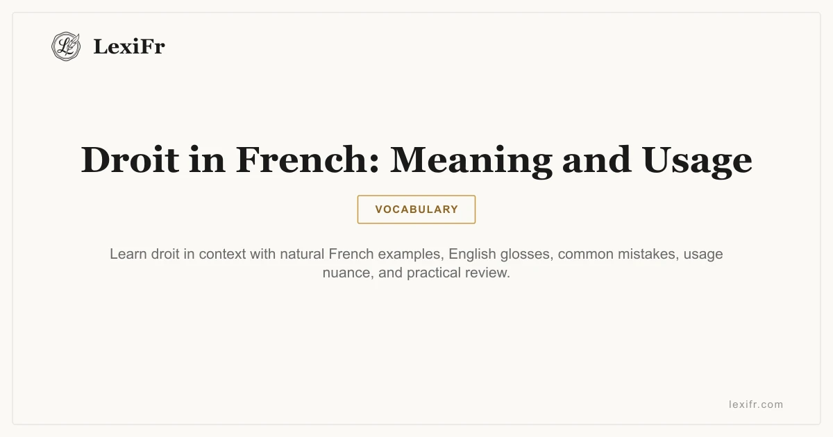 Droit in French: Meaning and Usage - article illustration