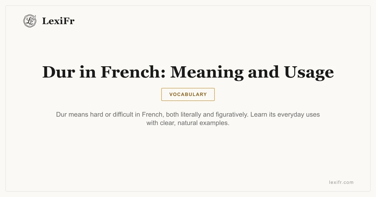 Dur in French: Meaning and Usage - article illustration