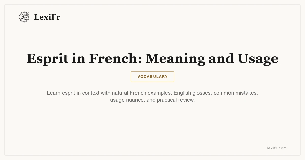 Esprit in French: Meaning and Usage - article illustration