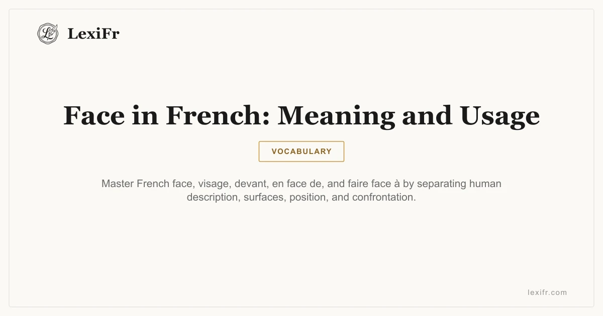 Face in French: Meaning and Usage - article illustration