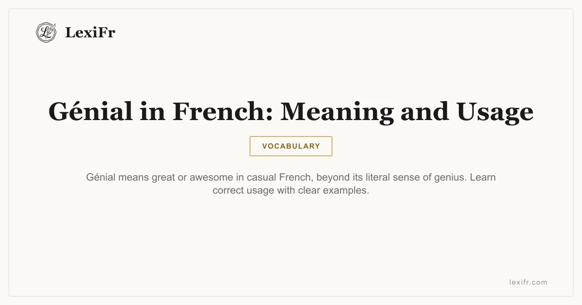 Génial in French: Meaning and Usage - article illustration