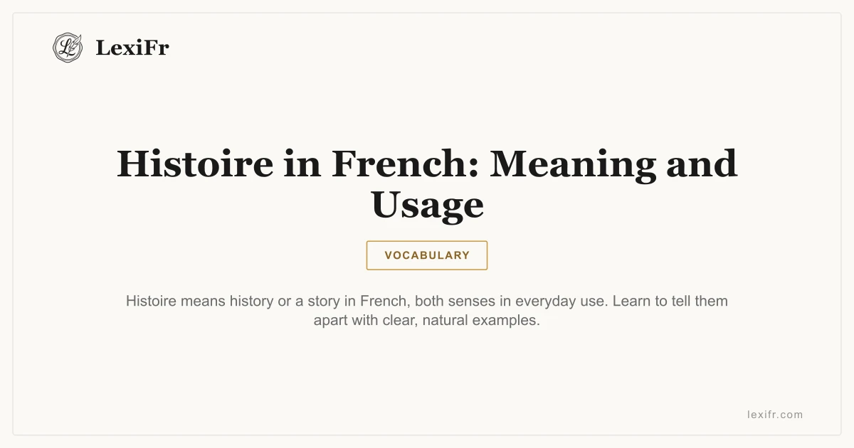 Histoire in French: Meaning and Usage - article illustration