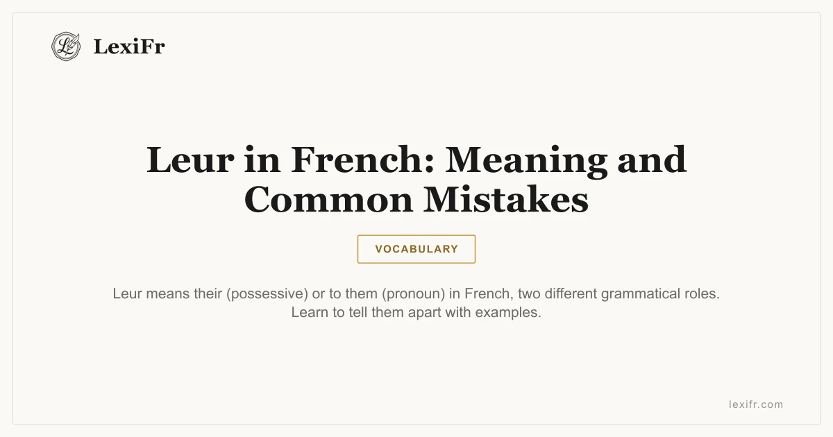 Leur in French: Meaning and Common Mistakes - article illustration