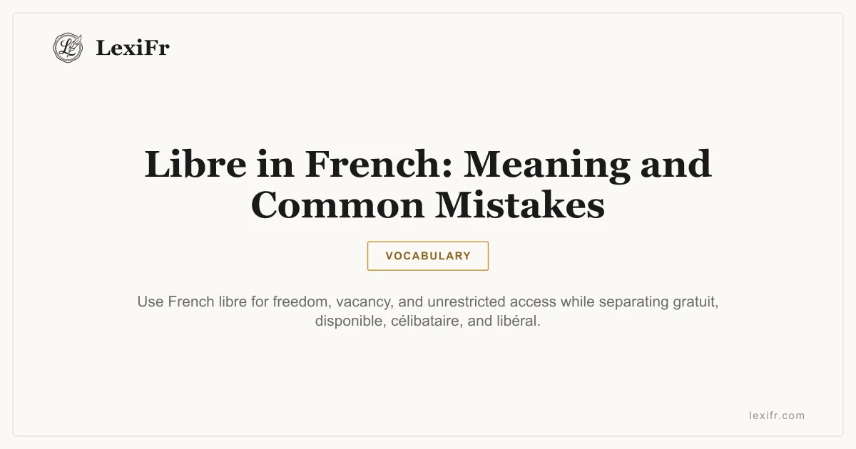 Libre in French: Meaning and Common Mistakes - article illustration