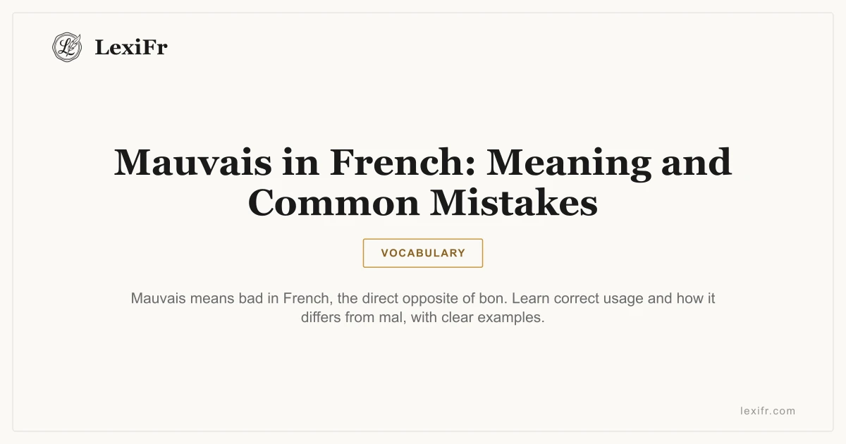 Mauvais in French: Meaning and Common Mistakes - article illustration
