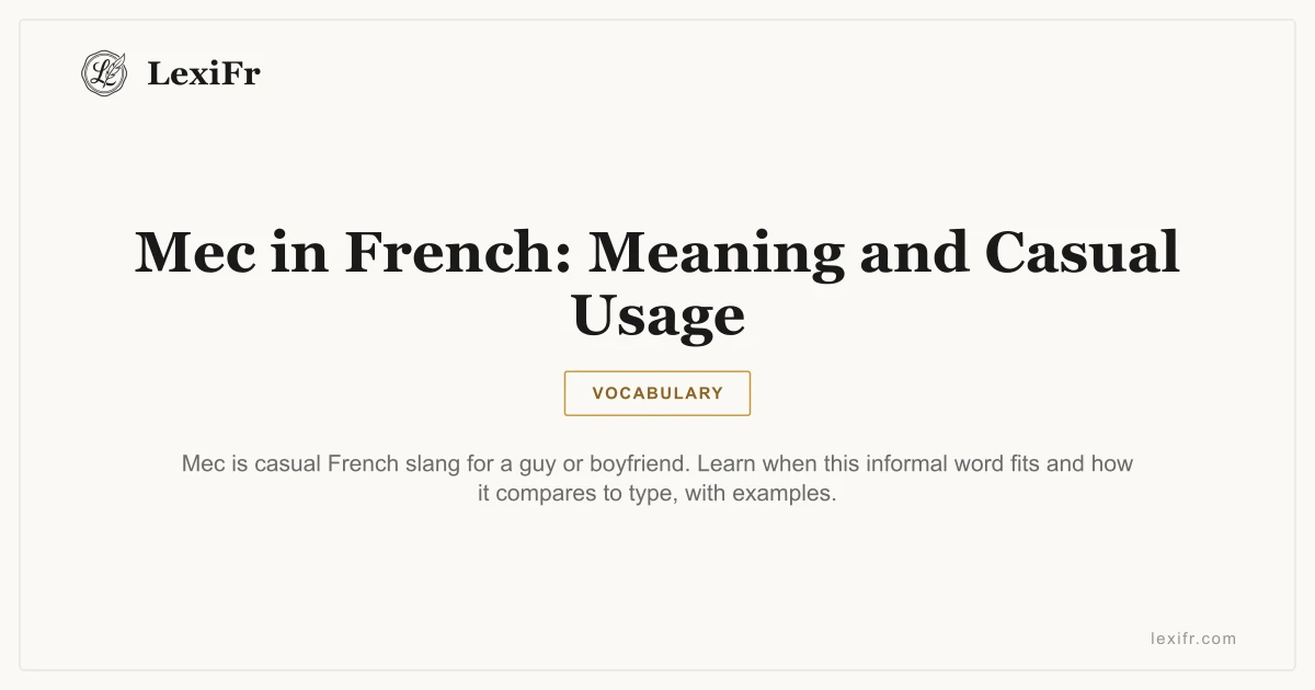 Mec in French: Meaning and Casual Usage - article illustration