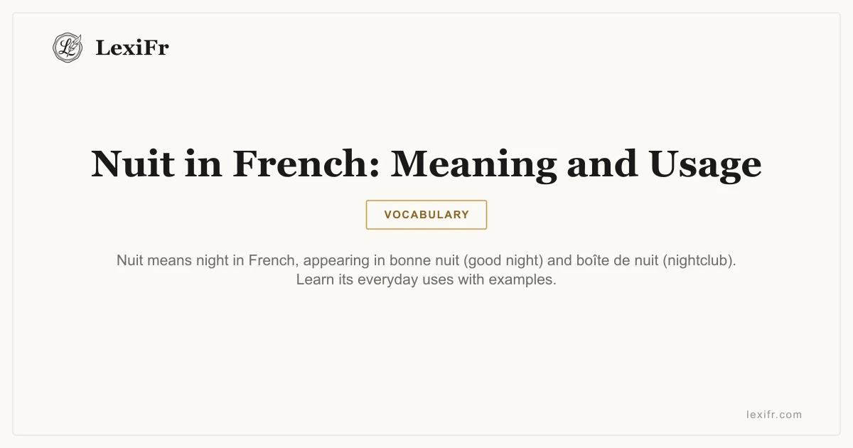 Nuit in French: Meaning and Usage - article illustration