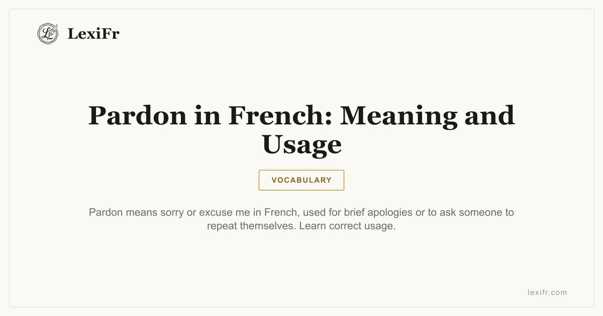 Pardon in French: Meaning and Usage - article illustration