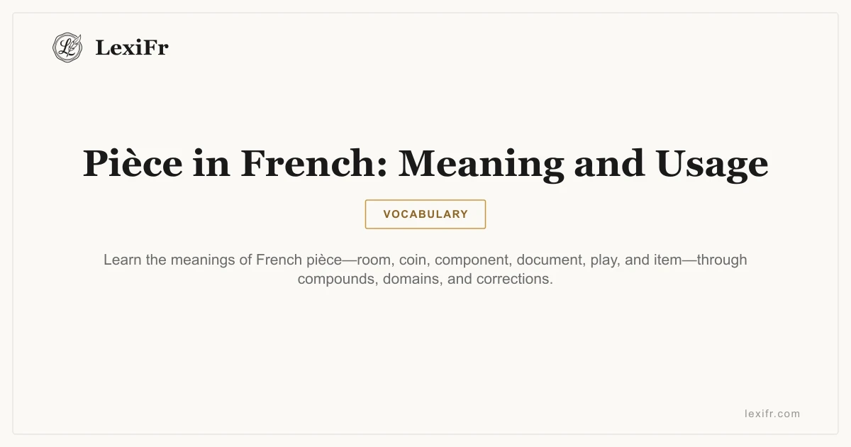 Pièce in French: Meaning and Usage - article illustration