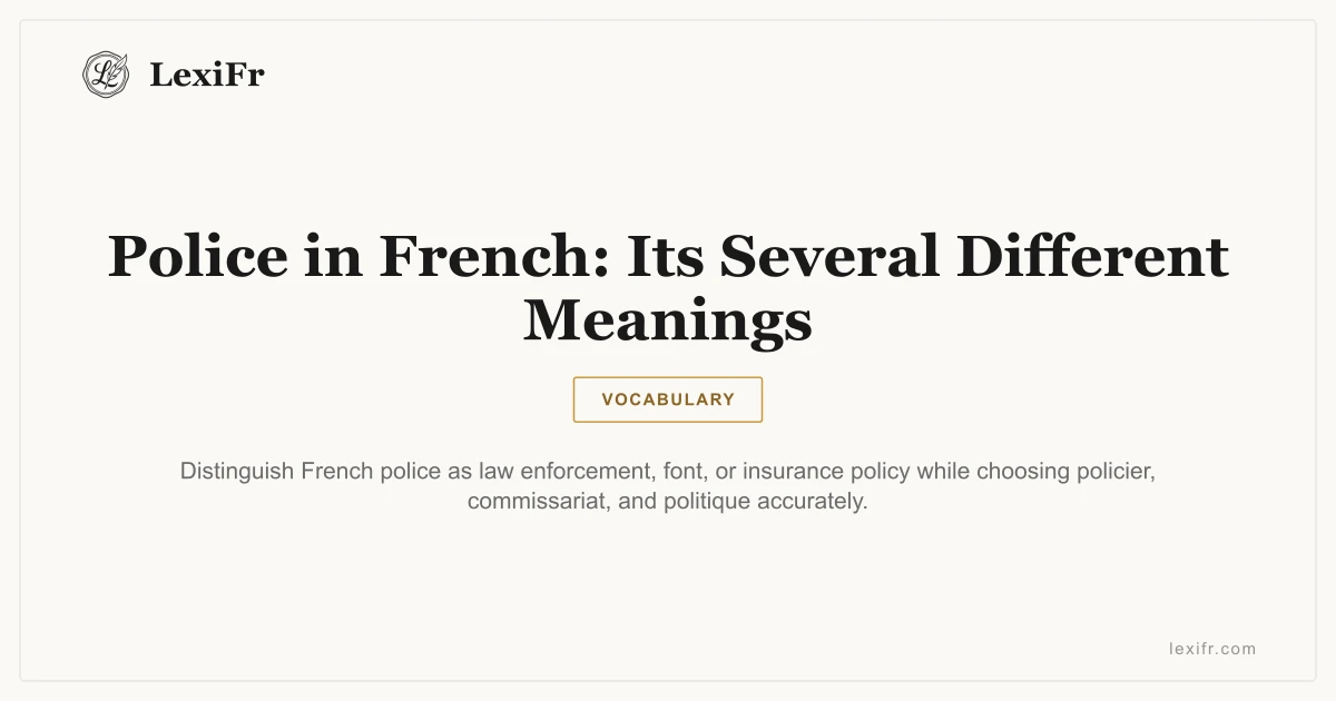 Police in French: Its Several Different Meanings - article illustration