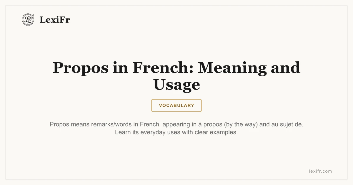 Propos in French: Meaning and Usage - article illustration