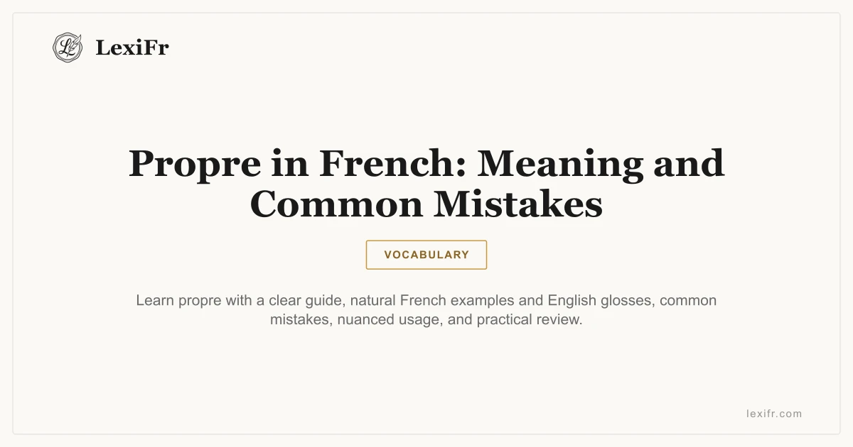 Propre in French: Meaning and Common Mistakes - article illustration