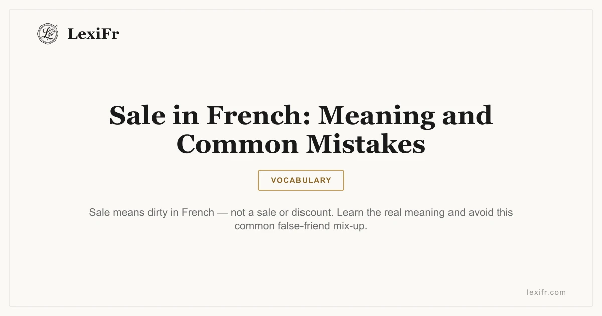 Sale in French: Meaning and Common Mistakes - article illustration