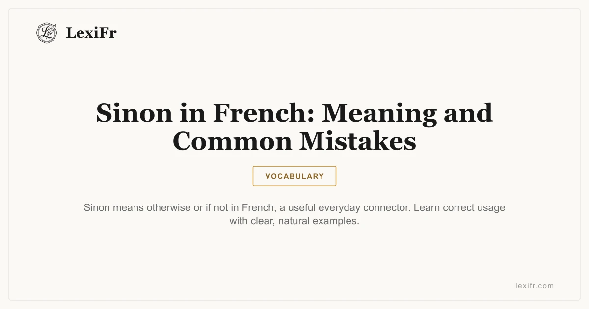 Sinon in French: Meaning and Common Mistakes - article illustration