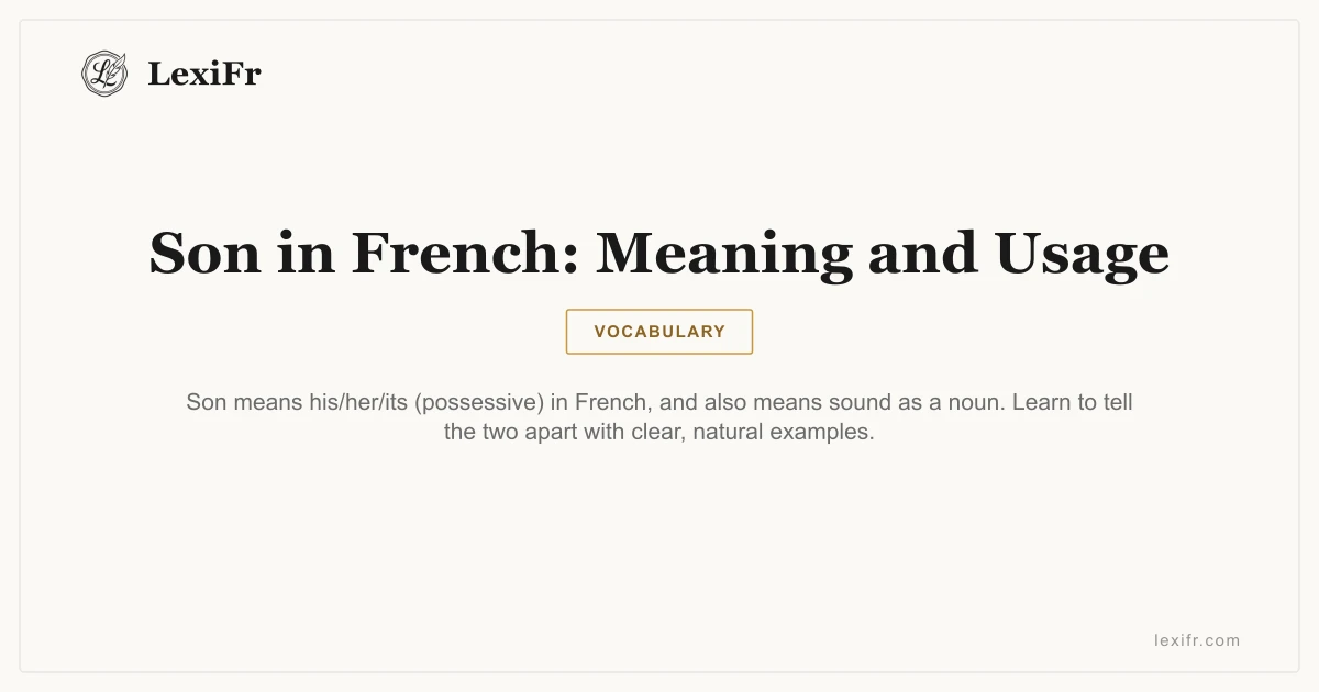 Son in French: Meaning and Usage - article illustration