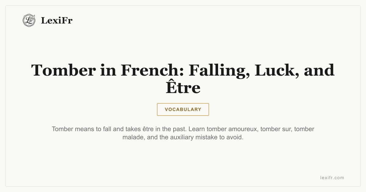 Tomber in French: Falling, Luck, and Être - article illustration