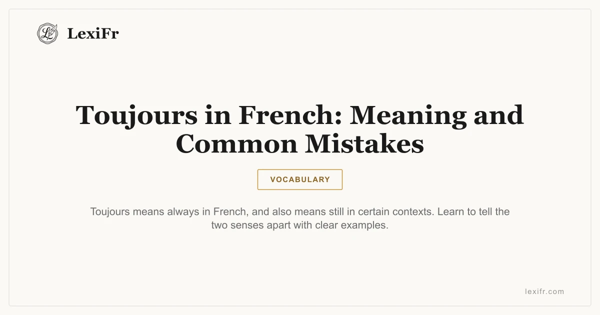 Toujours in French: Meaning and Common Mistakes - article illustration