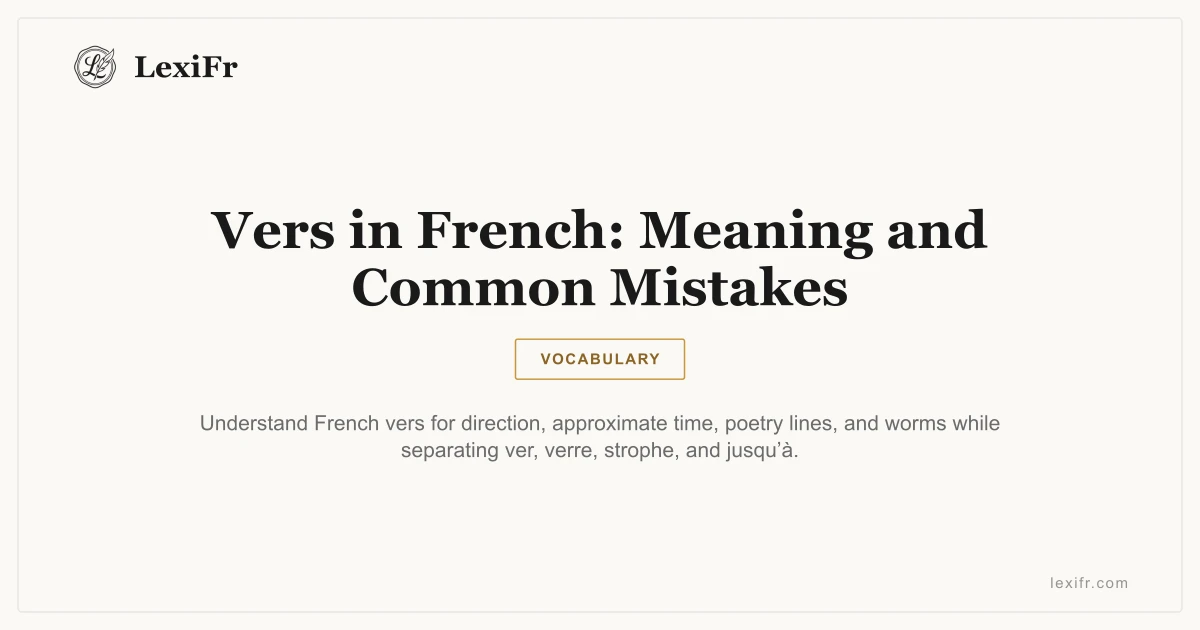 Vers in French: Meaning and Common Mistakes - article illustration