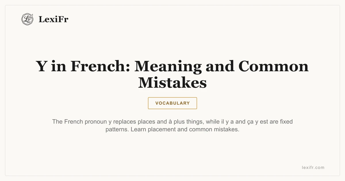 Y in French: Meaning and Common Mistakes - article illustration